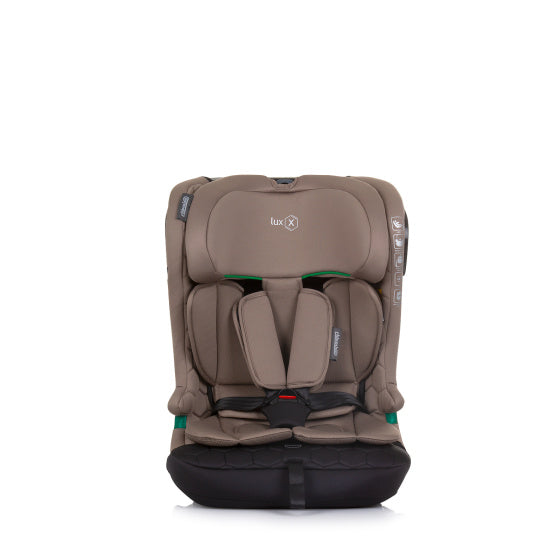 Chipolino lux x asiento de automóvil i-tamaño 76-150 cm isofix macadamia taupe negro