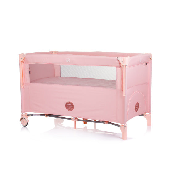 Letto da campo pieghevole chipolino con il lato pieghevole rosa