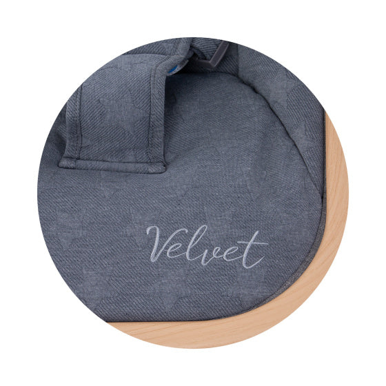 Mecedora plegable de terciopelo chipolino con grafito móvil beige gris de madera