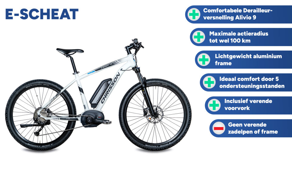 Chrisson Echeat ECHEAT 27.5 pulgadas 48 cm Hombres de 9 V Brazo de disco hidráulico Blanco