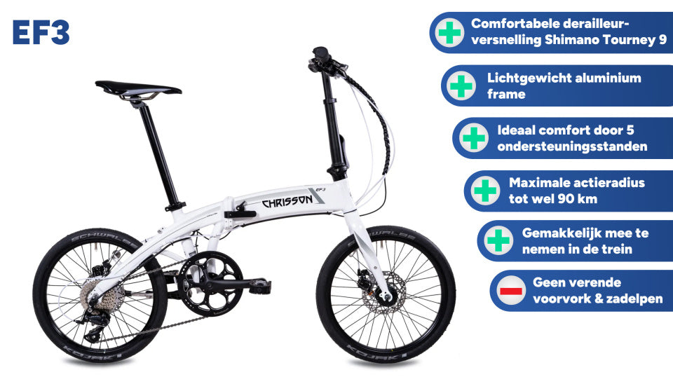 Chrison EF3 da 20 pollici 32 cm unisex 9V freno a disco meccanico bianco