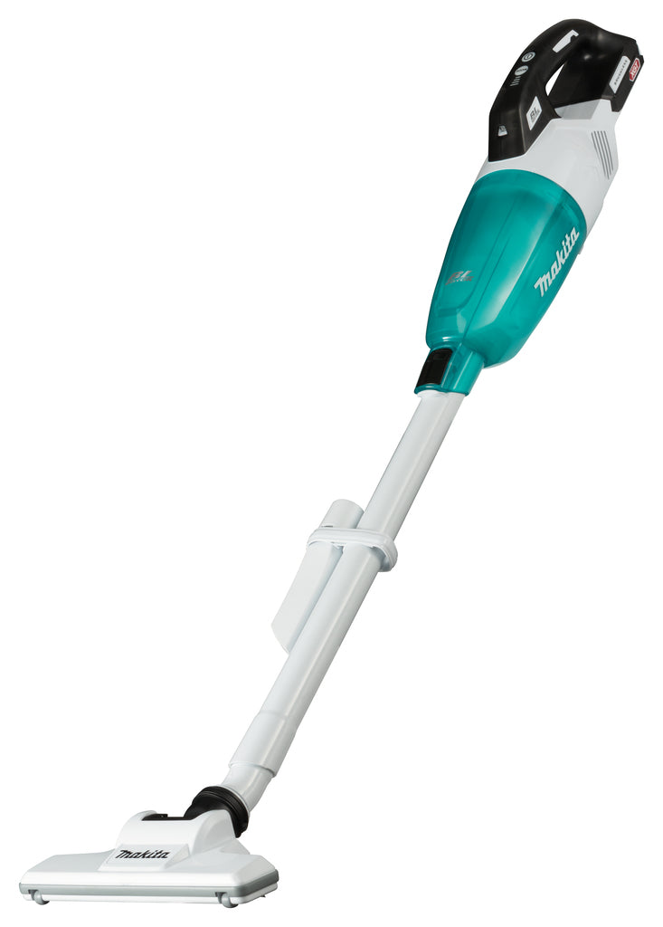 Makitacl001gz12 | aspirapolvere bastone | 40 V massimo | versione bianca con capsula trasparente blu | corpo | senza batterie e caricabatterie