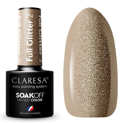 Claresa UV LED Gellak 5ml Full glitter 2 Bronzo