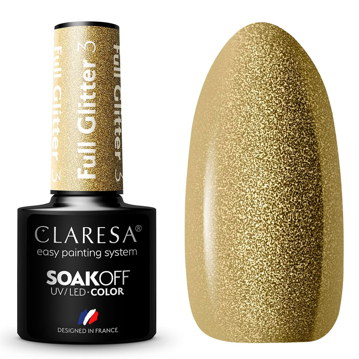 ClareSa Claresa UV LED Gellak 5ml Full glitter 3 oro