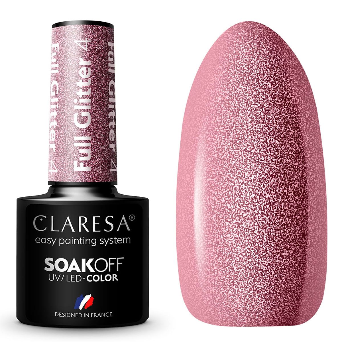 Claresa Claresa UV LED Gelak 5ml GLITTER Full Glitter 4 Cool Pink
