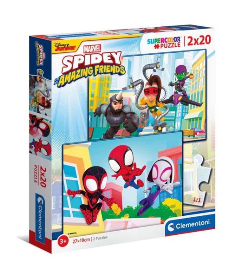 Clementoni SuperColor Puzzle Spidey e i suoi fantastici amici 2x20 pezzi