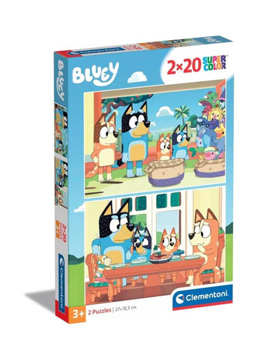Clementoni legpuzzel super color bluey, 2x20st.