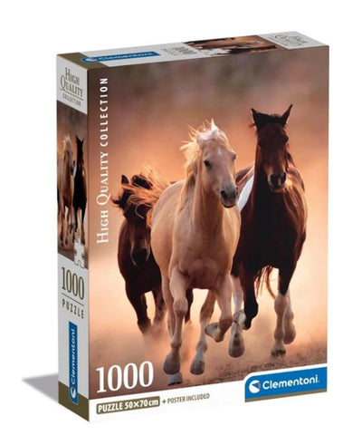Clementoni puzzel 1000 stukjes running horses