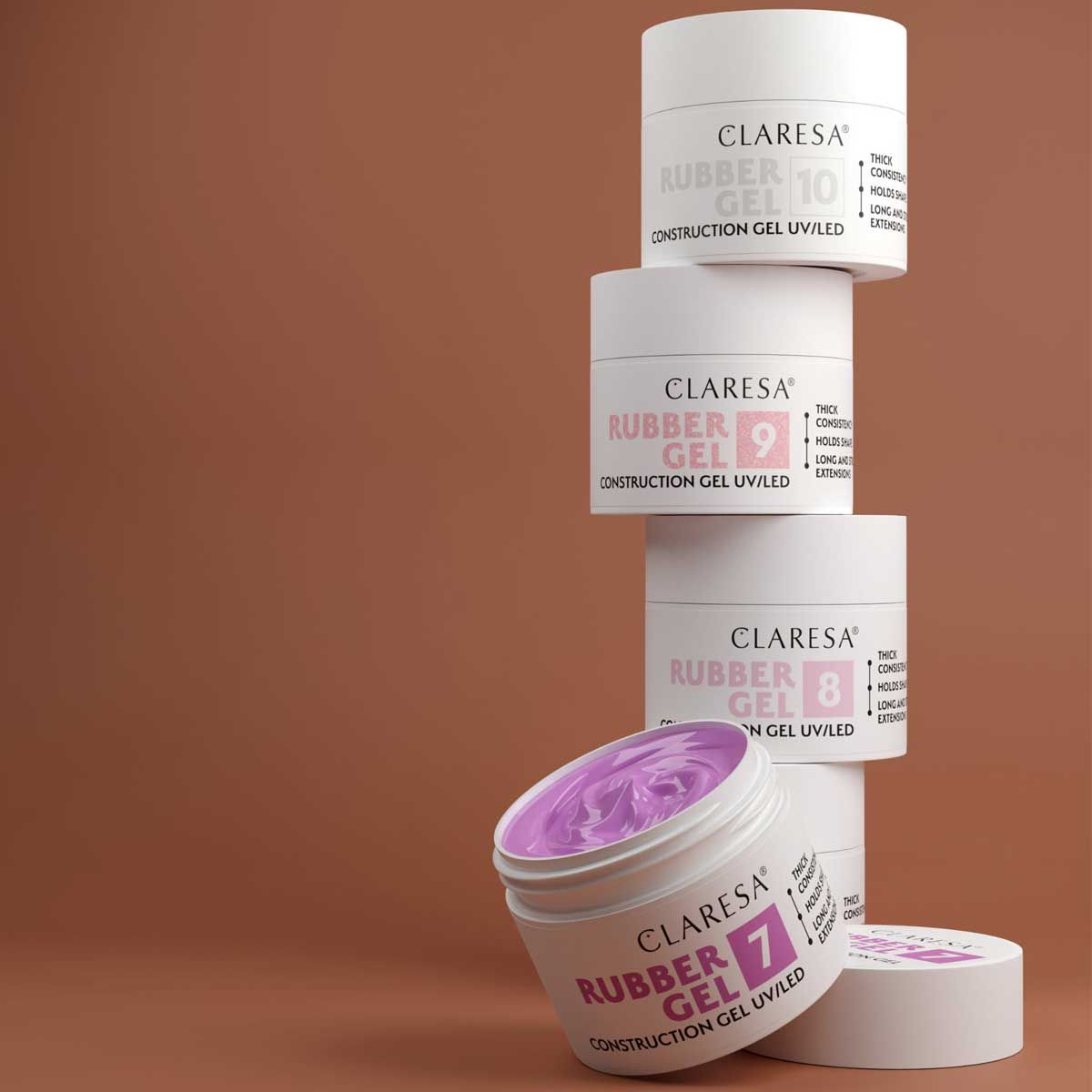 Claresa rubber gel 9 sparkle pink 90gr.