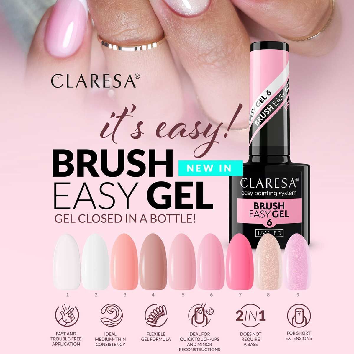 Claresa brush easy gel 3 5ml