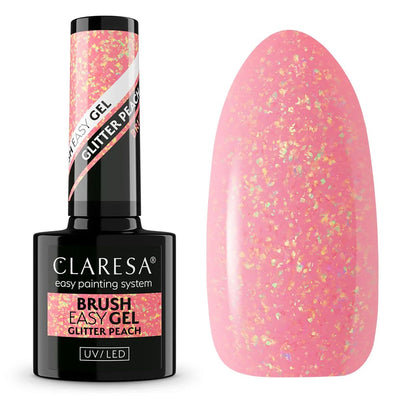 Claresa Brush Easy Gel Glitter Peach 5 ml