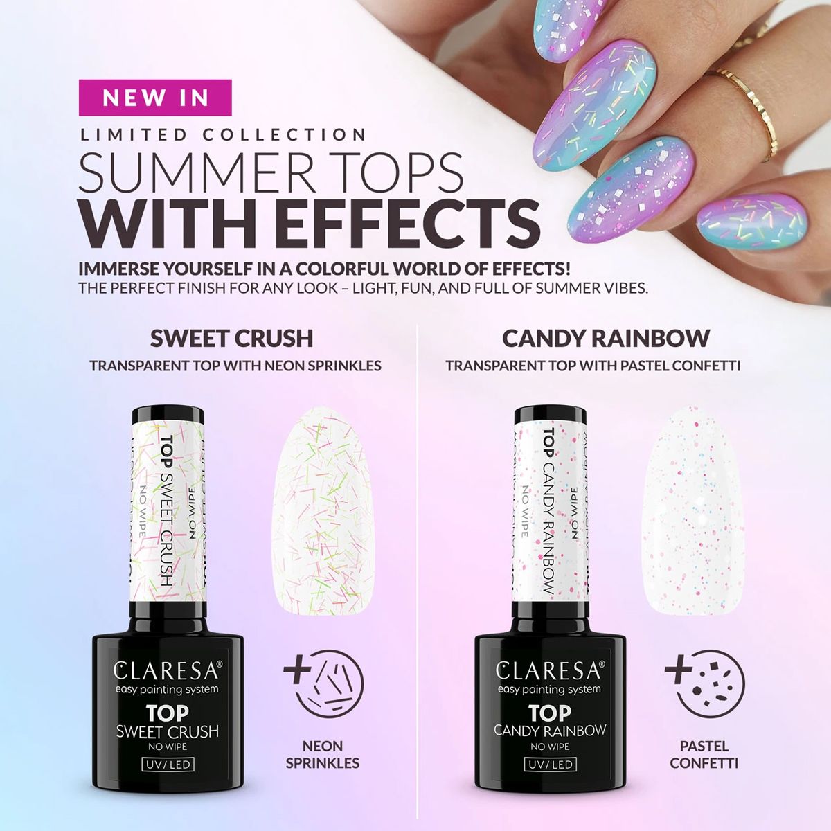 Claresa Top Coat No Wipe Sweet Crush 5 ml
