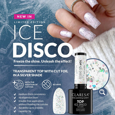 Claresa top coat sin toallita ice disco 5ml