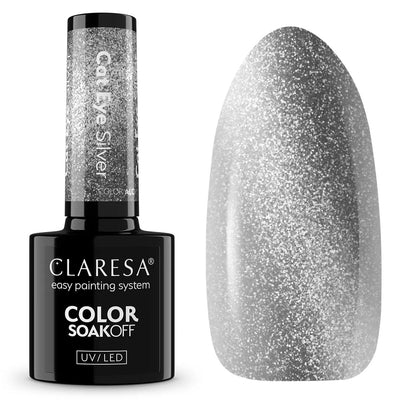 Claresa Esmalte Gel UV LED 5ml Ojo de Gato Plata