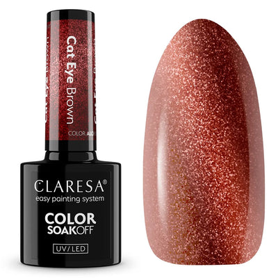 Claresa esmalte en gel uv led 5ml color alchemy - ojo de gato marrón