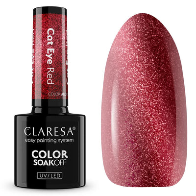 Smalto gel uv led Claresa 5ml color alchemy - cat eye rosso