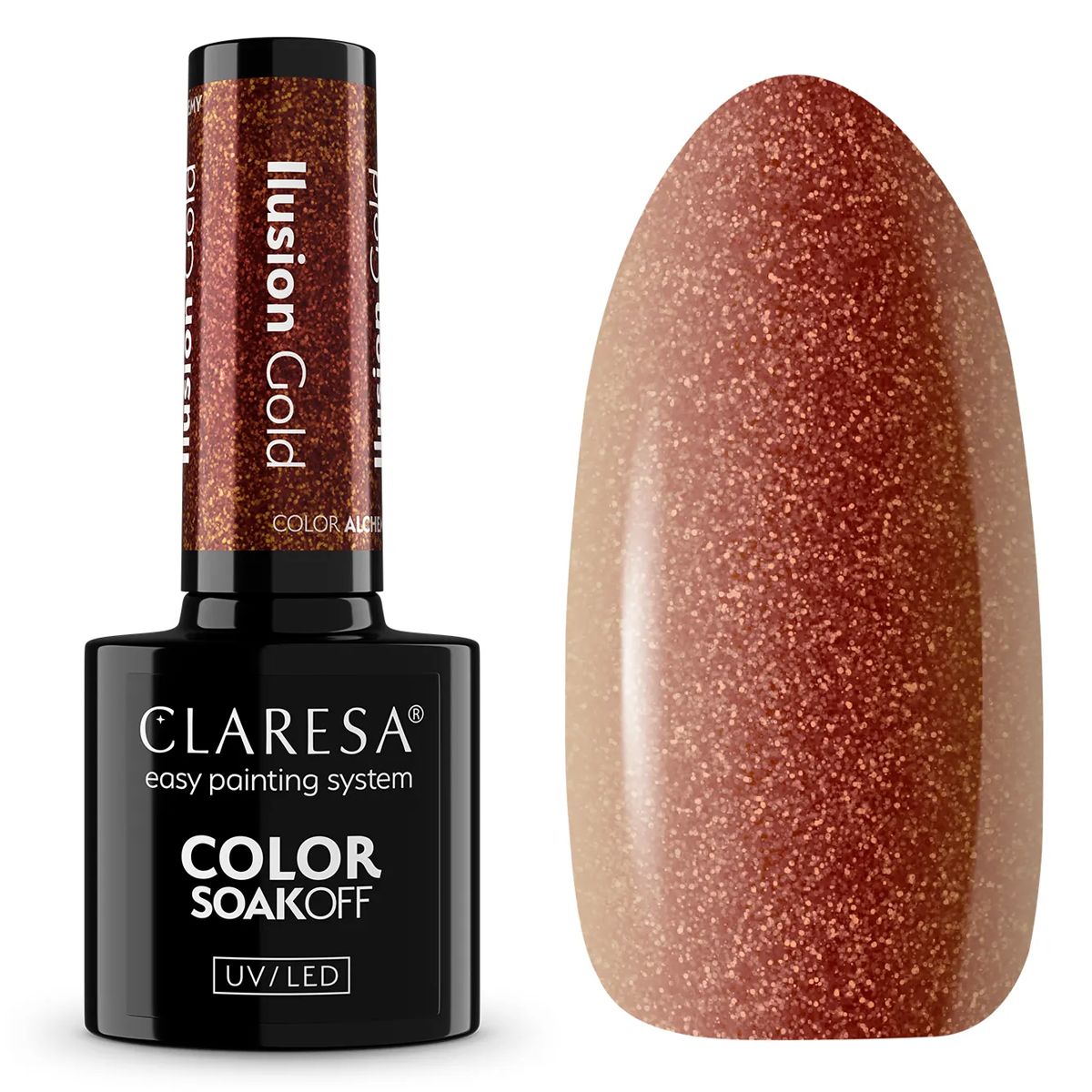 Smalto gel UV LED Claresa 5 ml Color Alchemy - Illusion Gold