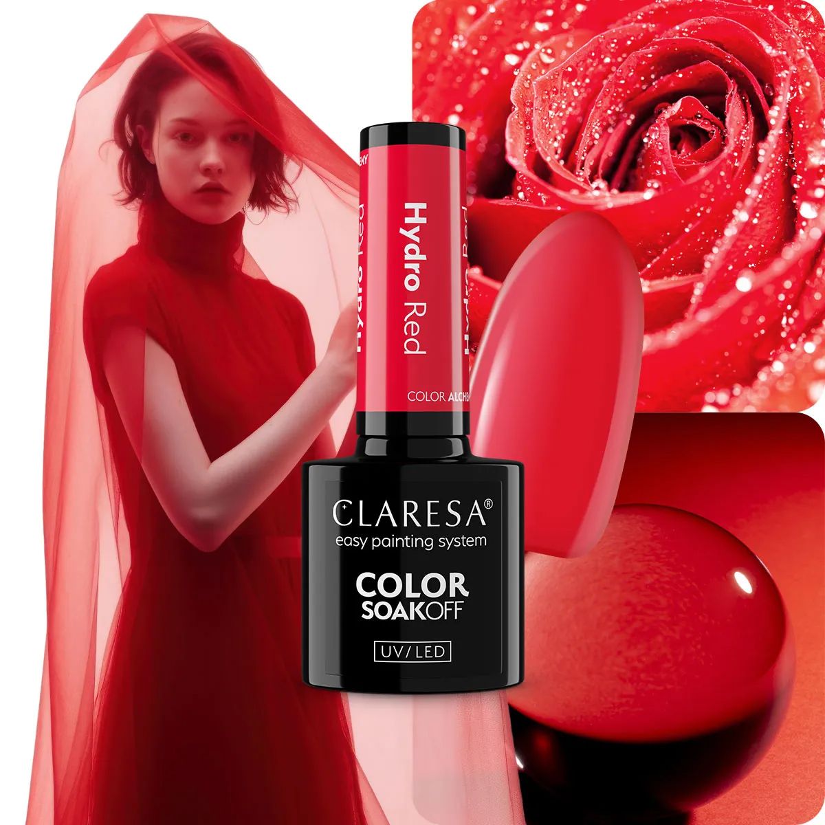 Smalto gel uv led Claresa 5ml color alchemy - idro rosso