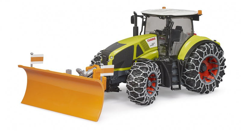 Bruder Tractor Claas Axion 950 con catene di neve e Team Magazine