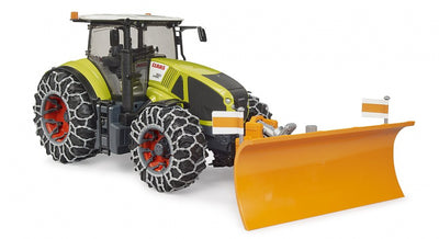 Bruder Tractor Claas Axion 950 con cadenas de nieve y revista de equipo