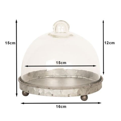 Clayre eef stolp 6gl2492 grijs transparent 16x15 cm