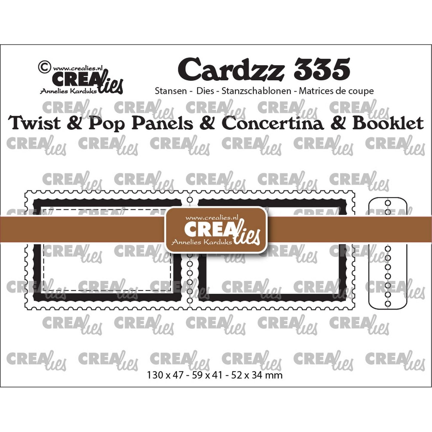 Crealies • cardzz twist pop a7 panelen,leporello miniboekje postzegel