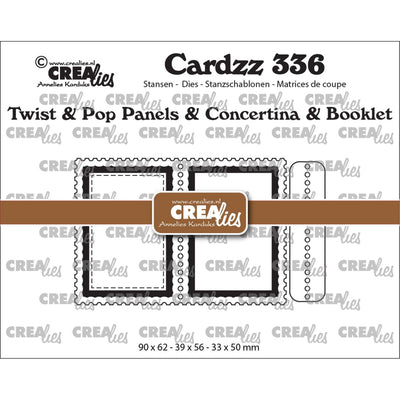 Crealies • cardzz twist pop b7 panelen, leporello miniboekje postzegel