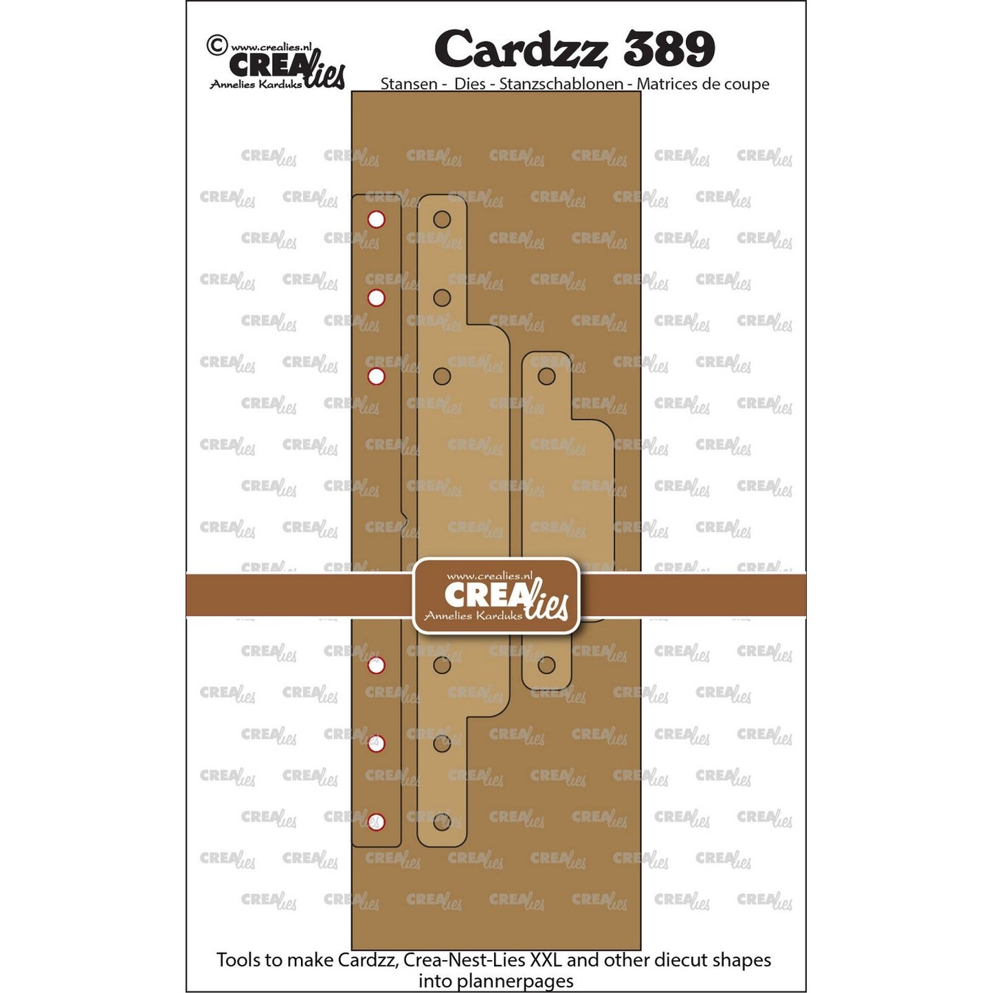 Crealies • cardzz die convierte formas troqueladas en una página de planificación 3 piezas