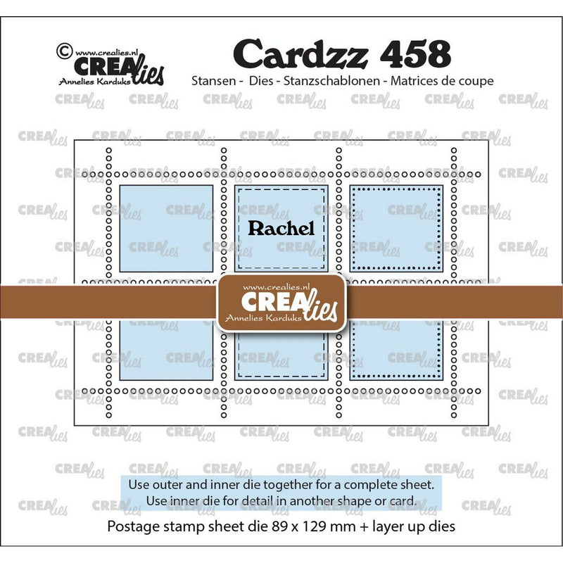 Crealies • hoja de sellos rachel rectangular con 6 rectángulos
