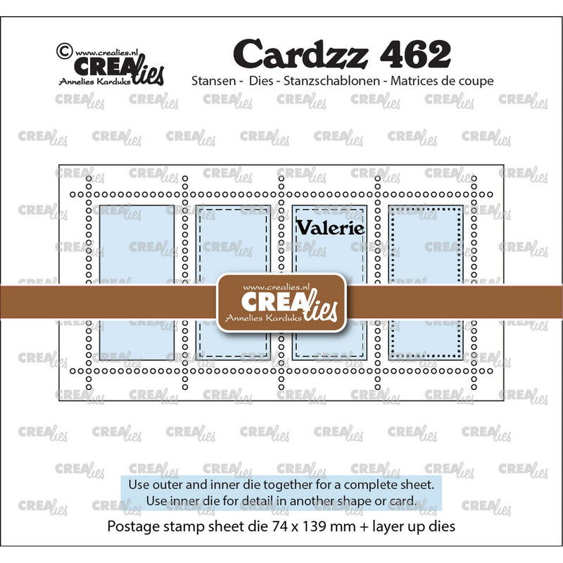 Crealies • cardzz die mini hoja de sellos delgada valerie con 4 rectángulos verticales