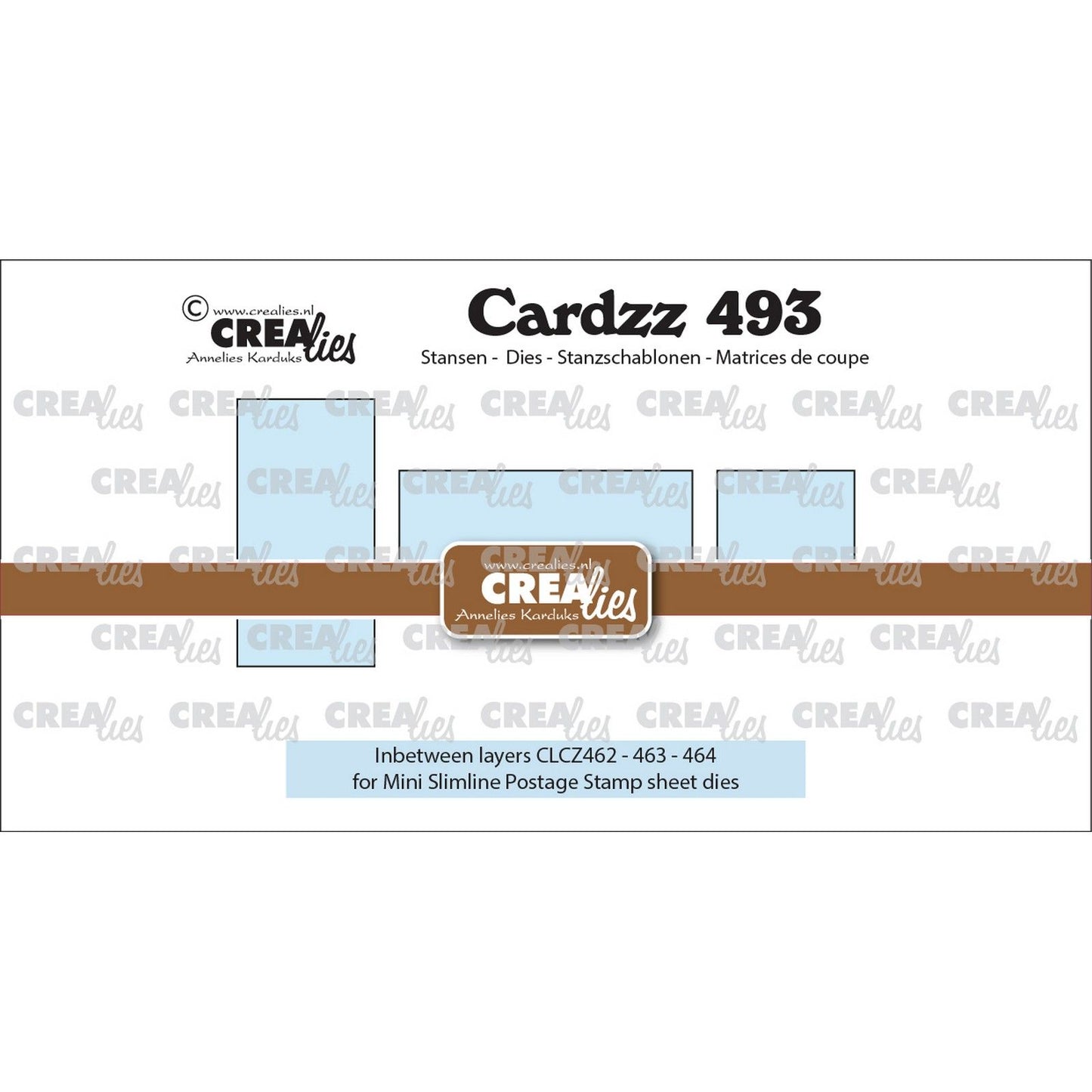 Crealies • troquel cardzz 3x capa intermedia para clcz462, clcz463 clcz464