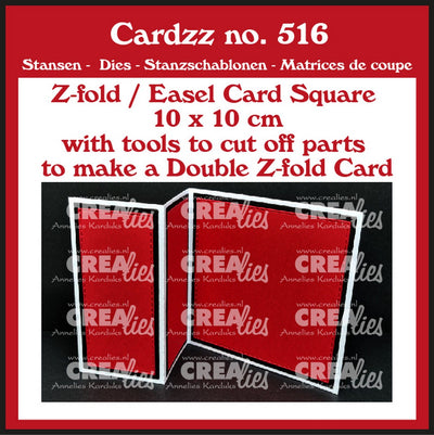 Crealies • tarjeta de caballete plegada en Z cardzz (doble) 10 x 10 cm