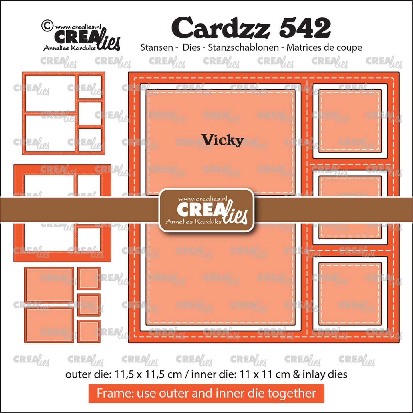 Crealies • intarsi cornice cardzz vicky (3 quadrati e 2 rettangoli)