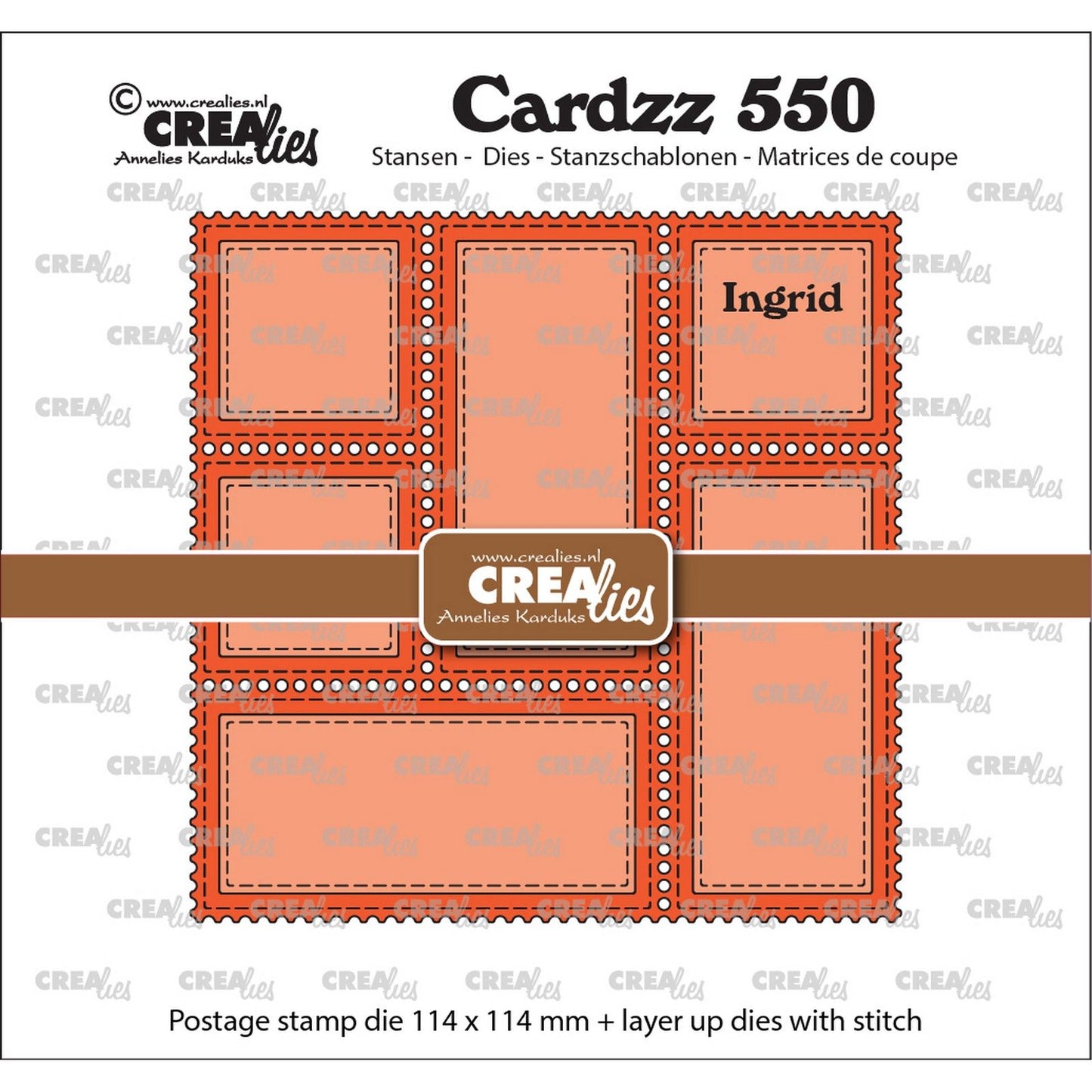 Crealies • plantilla de corte cardzz marco sello ingrid