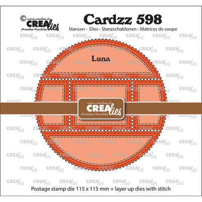 Crealies • plantilla de corte cardzz marco sello luna