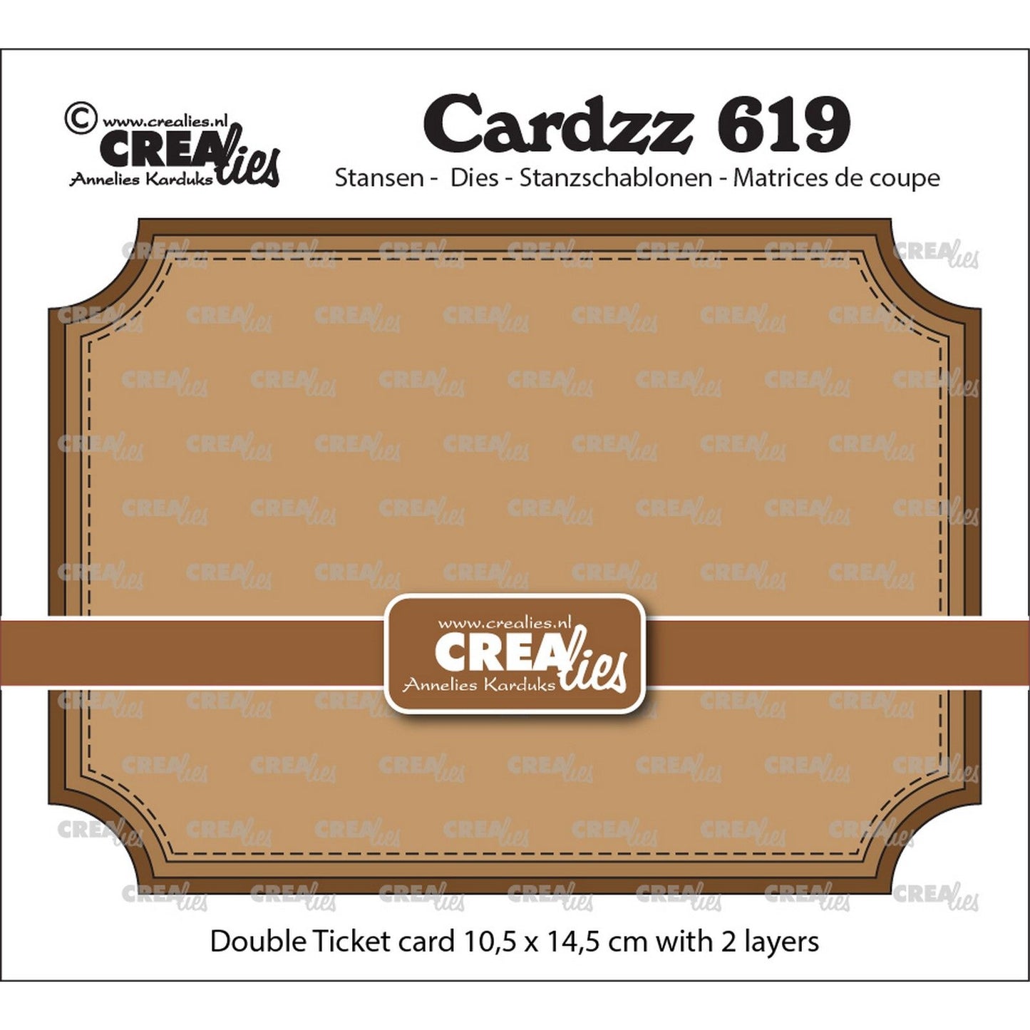 Crealies • cardzz dubbele kaart ticket