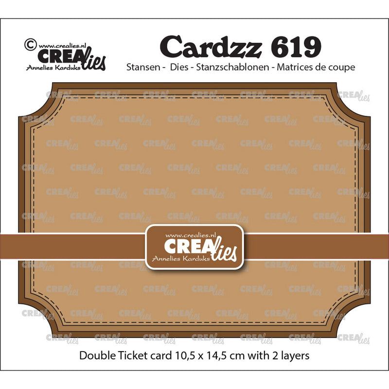 Crealies • cardzz dubbele kaart ticket