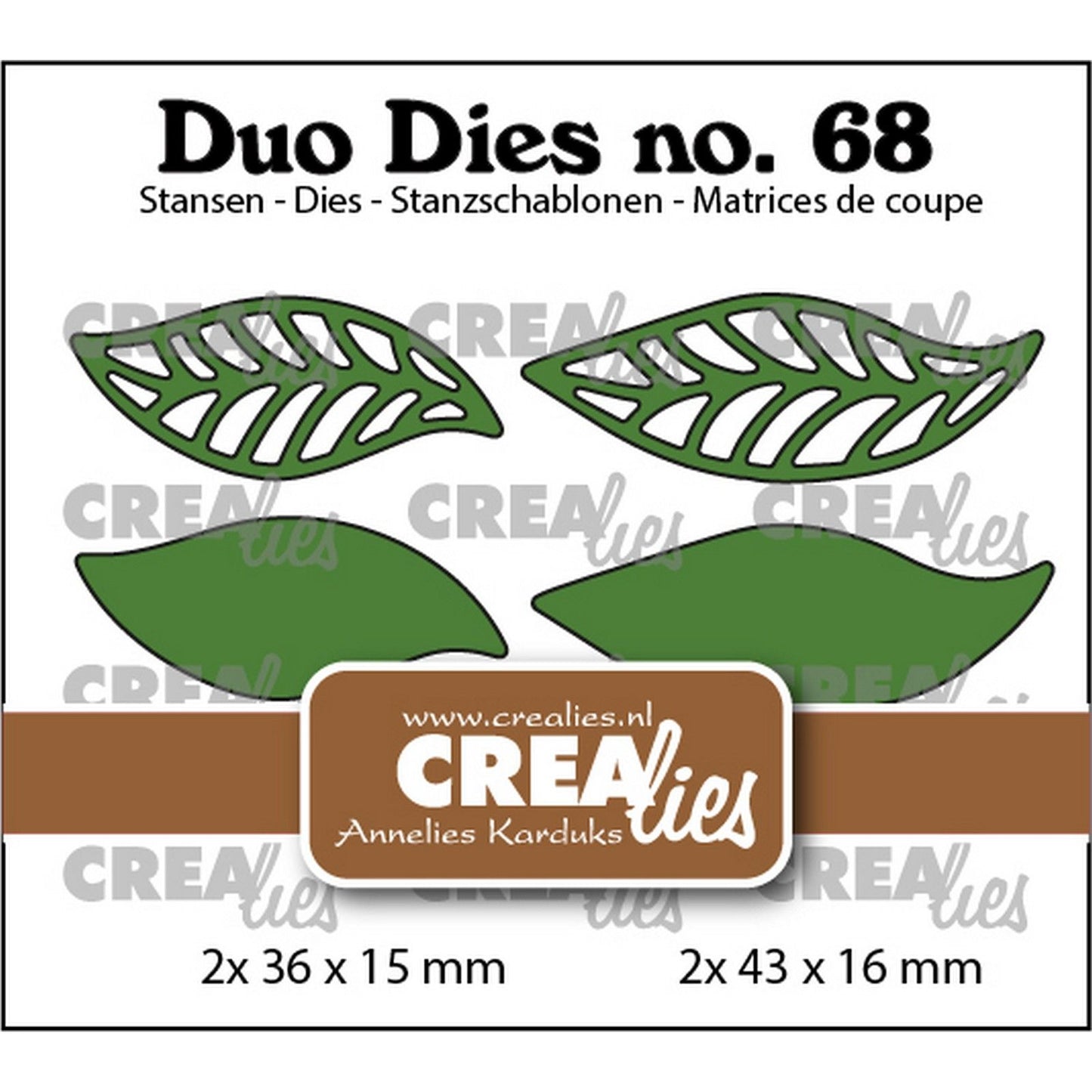 Crealies • duo di fustelle n.19 fogli aperti chiusi 4 pezzi