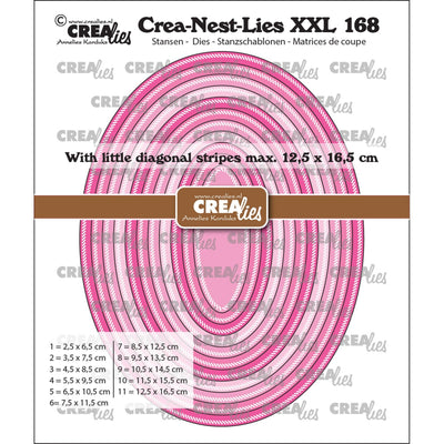 Crealies • crea-nest-lies xxl snijmallen ovalen met kleine schuine streepjes