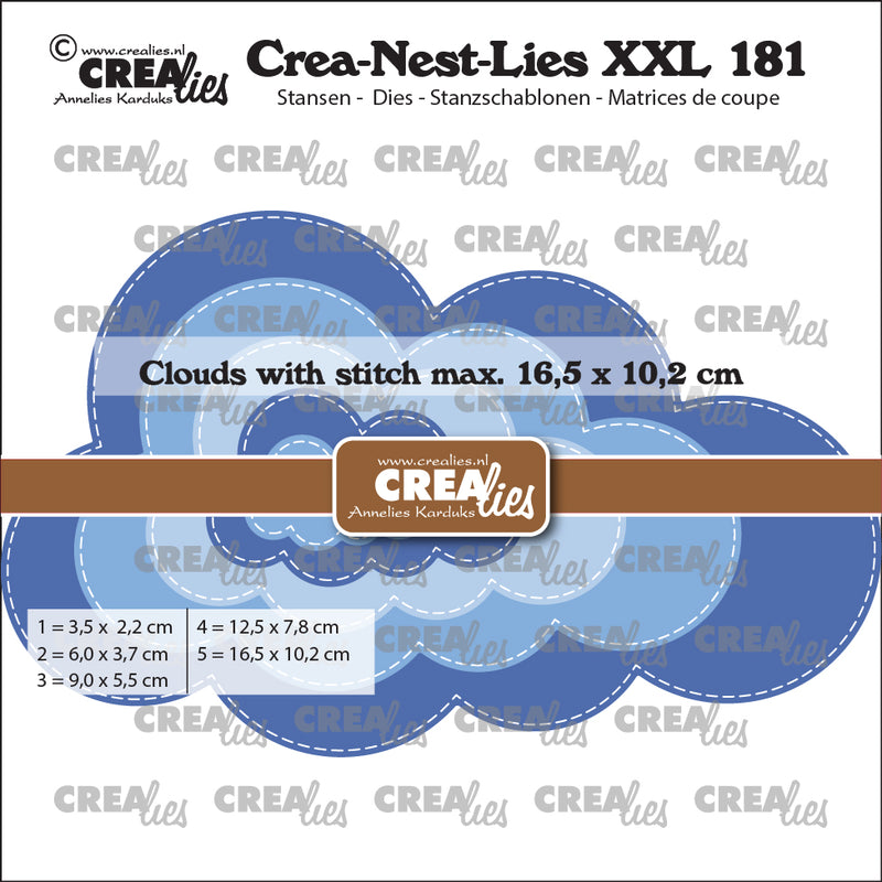Crealies • crea-nest-lies xxl punch cloud con linea di cucitura