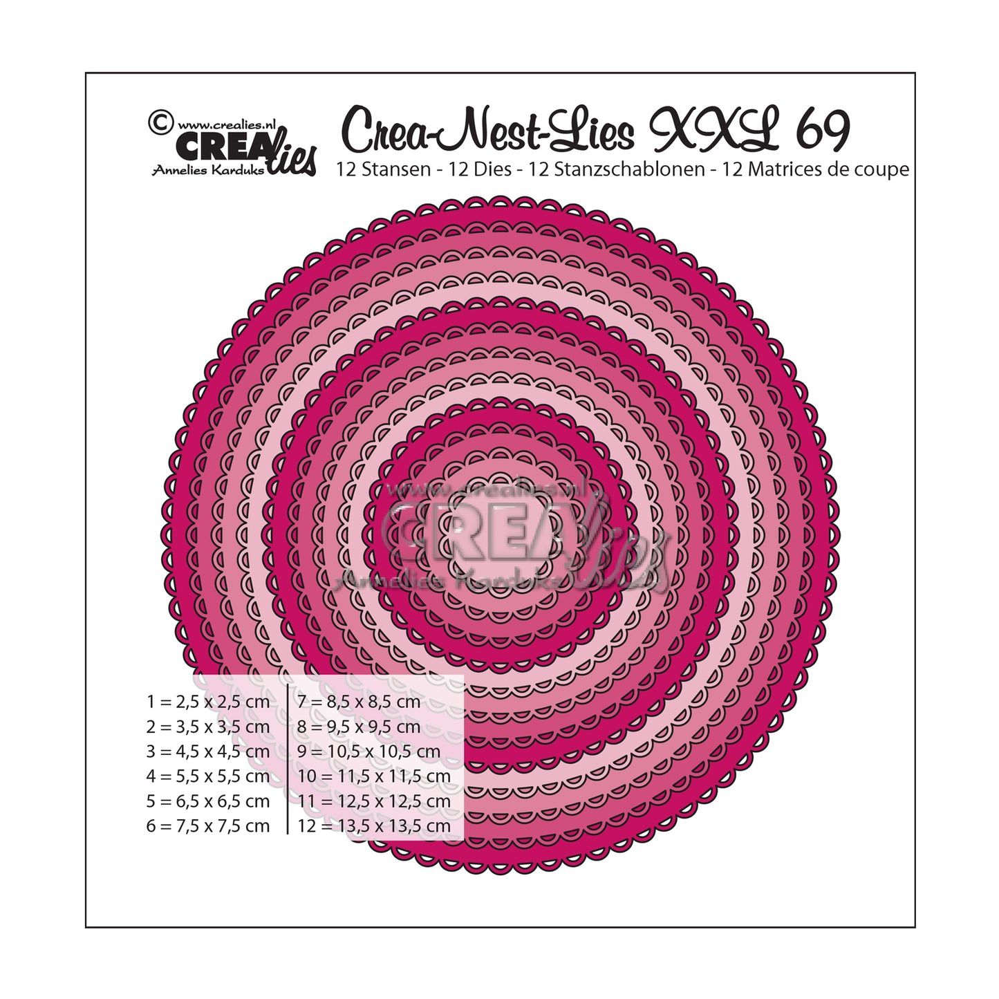 Crealies • plantilla de corte crea-nest-lies xxl nº69 círculos