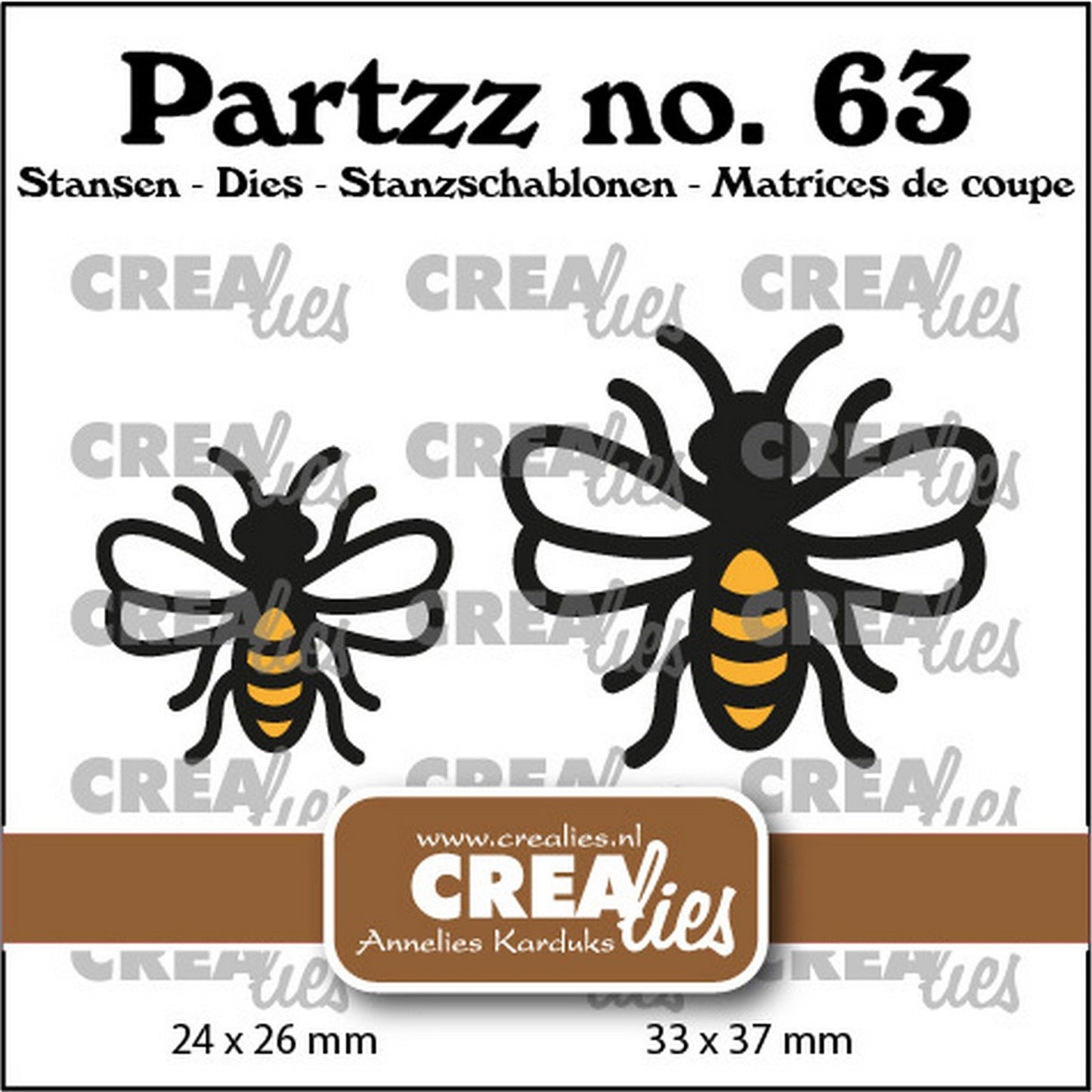 Crealies • partzz snijmallen bijen klein en middel