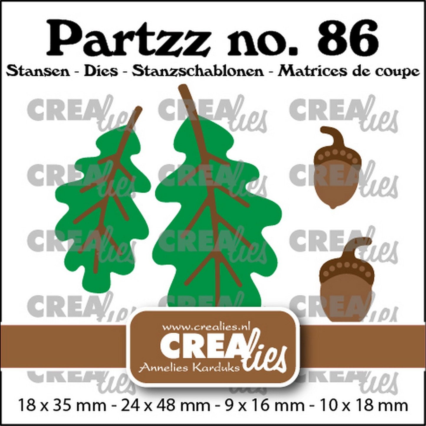 Crealies • ghiande e foglie di quercia xtra