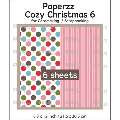 Crealies • paperzz 6x accogliente lenzuolo natalizio 6: pois + righe rosa