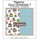 Crealies • paperzz 6x lenzuolo natalizio accogliente 7: case + righe blu