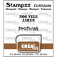 Crealies • stampzz stempelset jarig 02: 2 teksten + 1 tag label