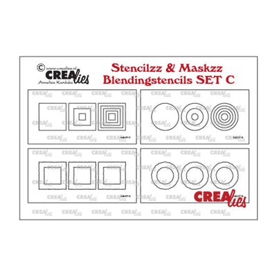 Crealies • stencilzz 4x slimline glad en ruwe randen