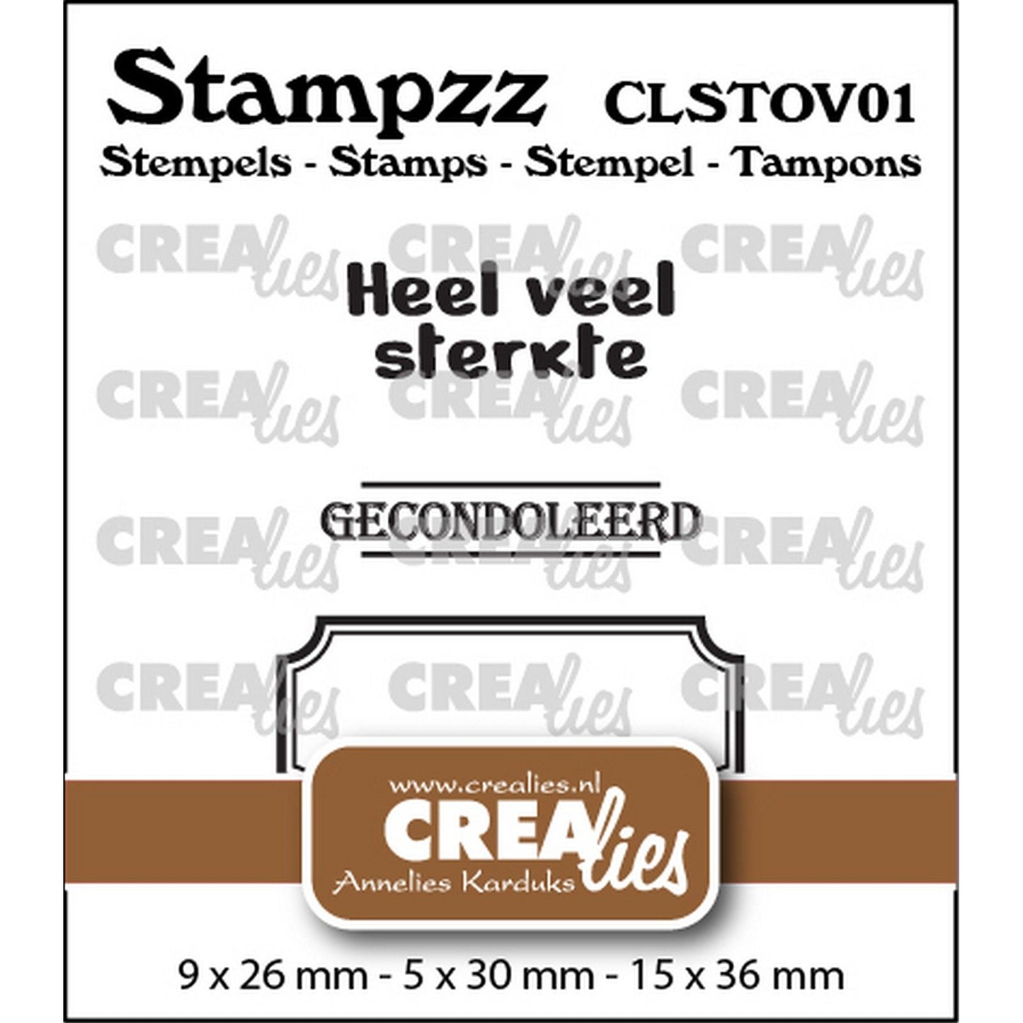 Crealies • set di timbri stampzz death 01: 2 testi + 1 etichetta
