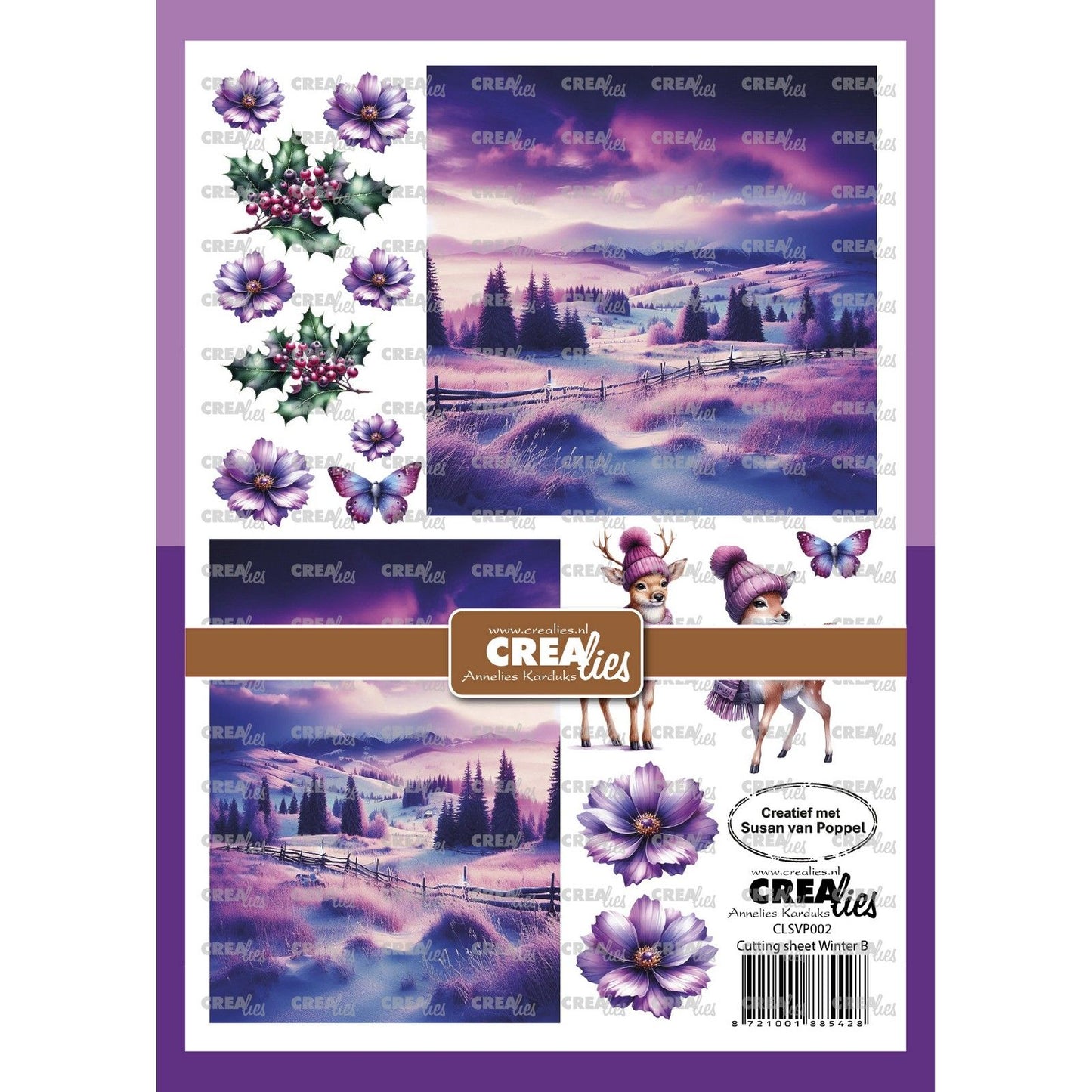 Crealies • hoja recortable invierno b 8 hojas