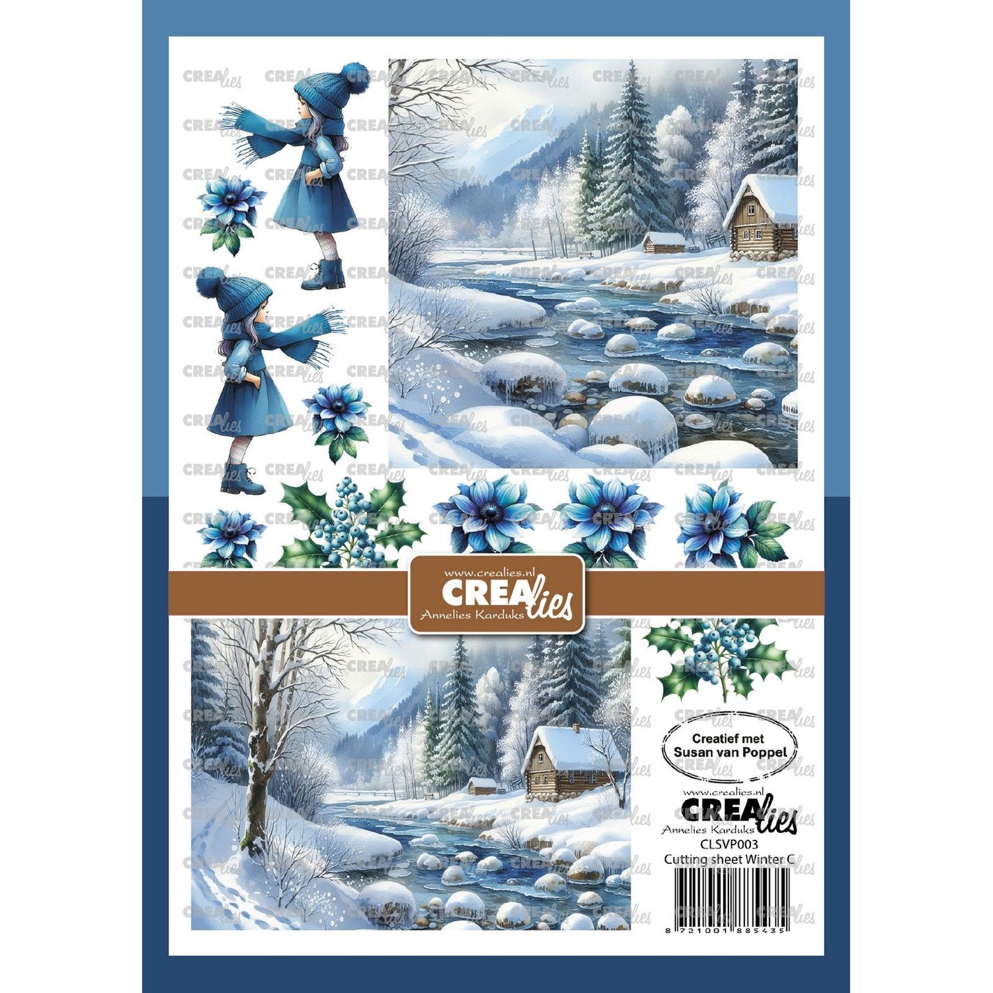 Crealies • hoja recortable invierno c 8 hojas